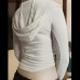 Basic solid color hooded long sleeved top