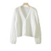 Style Women's Sexy Mesh Hollow Loose Waist-Exposed Long Sleeve V-neck Knitted Sweater