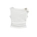 Slanted collar off shoulder camisole vest for women