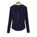 Single breasted elastic long sleeved top