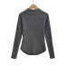 Single breasted elastic long sleeved top