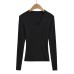 Deep V-neck long sleeved slim fit top