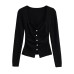 Square collar collarbone revealing pleated top