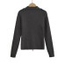 Stand up collar long sleeved zipper button top