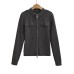 Stand up collar long sleeved zipper button top