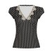 French polka dot lace deep V-neck sweet and cute top
