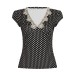 French polka dot lace deep V-neck sweet and cute top