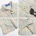 Style Fun Cartoon Print Plaid Long Sleeve Shirt Unisex Loose Fit All-Match Long Sleeve Blouse Jacket