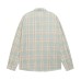 Style Fun Cartoon Print Plaid Long Sleeve Shirt Unisex Loose Fit All-Match Long Sleeve Blouse Jacket