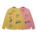Fun Cartoon Embroidery Plaid Long Sleeve Shirt Unisex Street BF Loose Casual Blouse Trendy