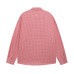 Fun Cartoon Embroidery Plaid Long Sleeve Shirt Unisex Street BF Loose Casual Blouse Trendy