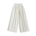 Drawstring elastic waistband loose fit wide leg straight leg pants long pants