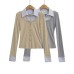 Slimming and slimming fake two-piece top shirt