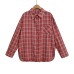 Loose plaid shirt with checkered pattern