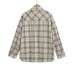 Loose plaid shirt with checkered pattern