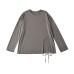 Irregular Hem Slit Loose Round Neck Top T-Shirt