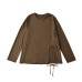 Irregular Hem Slit Loose Round Neck Top T-Shirt