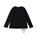 Irregular Hem Slit Loose Round Neck Top T-Shirt