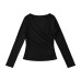Cross V-neck long sleeved top T-shirt
