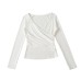 Cross V-neck long sleeved top T-shirt