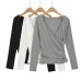Cross V-neck long sleeved top T-shirt