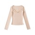 Lace patchwork small suspender long sleeved T-shirt
