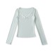Lace patchwork small suspender long sleeved T-shirt