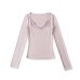 Lace patchwork small suspender long sleeved T-shirt