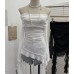 One shoulder pleated top for women