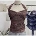 Hanging neck tie butterfly condensation back top