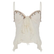 Shell hanging chain V-neck bow tassel small suspender women