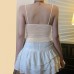 Shell hanging chain V-neck bow tassel small suspender women Shell hanging chain V-neck bow tassel small suspender women