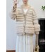 Heavy Work Imitation Mink Fur Three-Dimensional Flower Sweater Coat Women Loose Design Knitted Cardigan