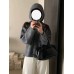 Retro Horn Button Knit Cardigan Women Loose Soft Sweater Coat with Hood