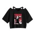 Chainsaw Man Machima Print Women's Strapless Crop Top Hoodie