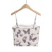 Butterfly printed mesh pleated sling