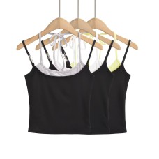 Fake two-piece metal camisole with contrasting colors Fake two-piece metal camisole with contrasting colors