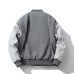 Vintage Baseball Jacket with Color Block for Men and Women - Thickened Cotton-Padded Student Outerwear Trendy Style