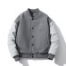 Vintage Baseball Jacket with Color Block for Men and Women - Thickened Cotton-Padded Student Outerwear Trendy Style