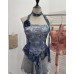 Printed neck hanging flower strapless sleeveless top