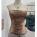 Denim Pattern Tie-Dye Printed Mesh Spaghetti Strap Top Denim Pattern Tie-Dye Printed Mesh Spaghetti Strap Top