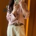 Style Solid Color V-Neck Cuffed Long Sleeve Knit Cardigan Women Loose Soft Wind Sweater Jacket
