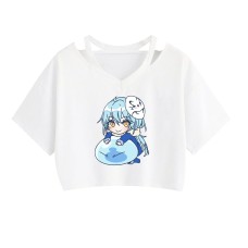 Slime Life Print Women's Strapless Crop Top Hoodie