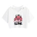Slime Life Print Women's Strapless Crop Top Hoodie
