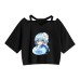 Slime Life Print Women's Strapless Crop Top Hoodie