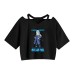 Slime Life Print Women's Strapless Crop Top Hoodie