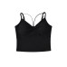 Women's low cut V-neck tank top with chest cushion