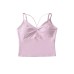 Women's low cut V-neck tank top with chest cushion
