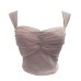 Wrinkled short sleeveless top