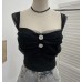 Wrinkled short sleeveless top